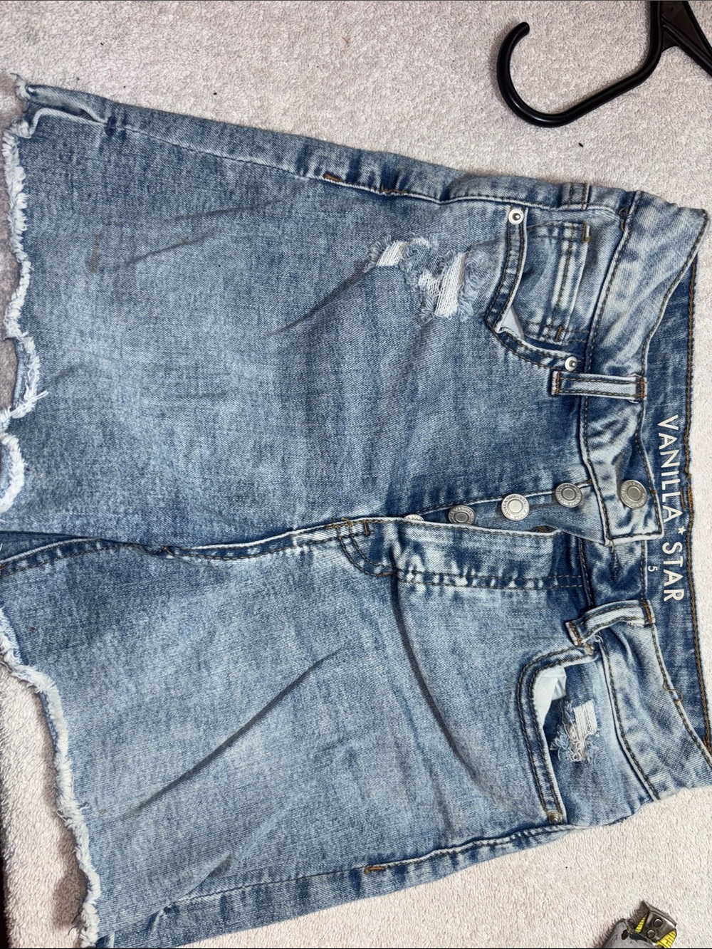 Vanilla Star Light Blue Distressed Cutoff Jean Shorts